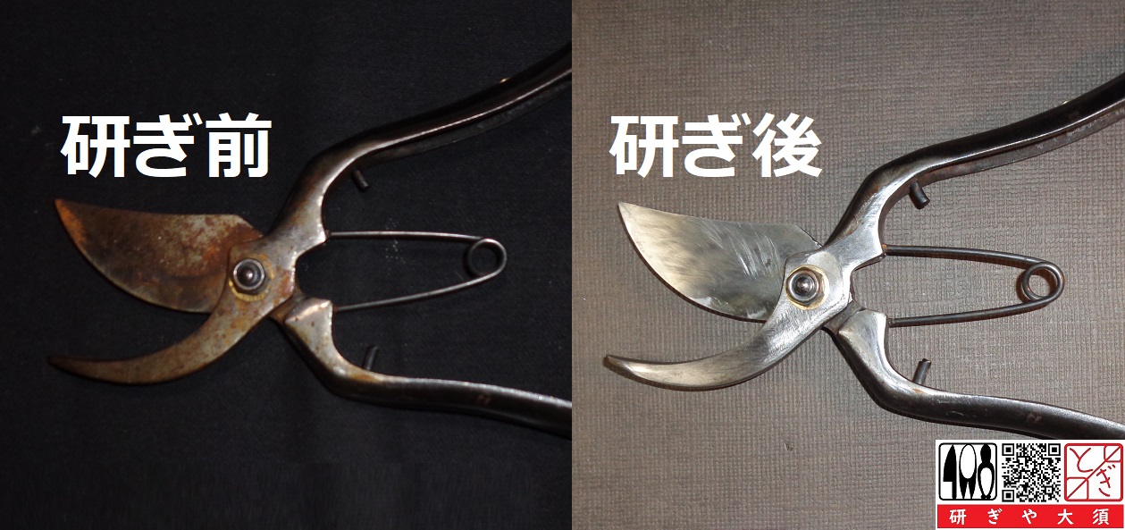 剪定鋏を名古屋「研ぎや大須」にて研ぎ直し